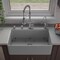 Alfi Brand Gray Matte Smooth Apron 33" x 18" Single Bowl Fireclay Farm Sink ABF3318S-GM - alternate 5